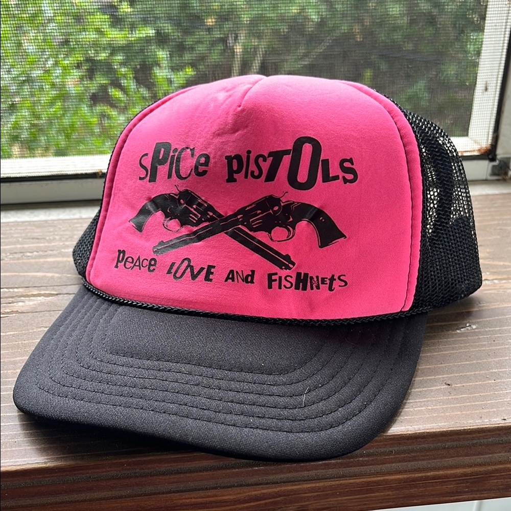 Pink and Black Graphic Trucker Hat